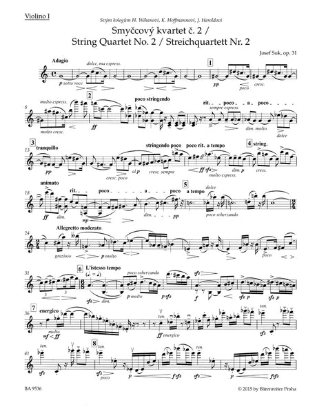 Suk: String Quartet No. 2, Op. 31