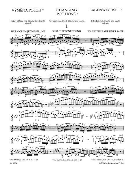 Ševčík: School of Violin Technique, Op. 1 - Book 3 (Changing Positions)