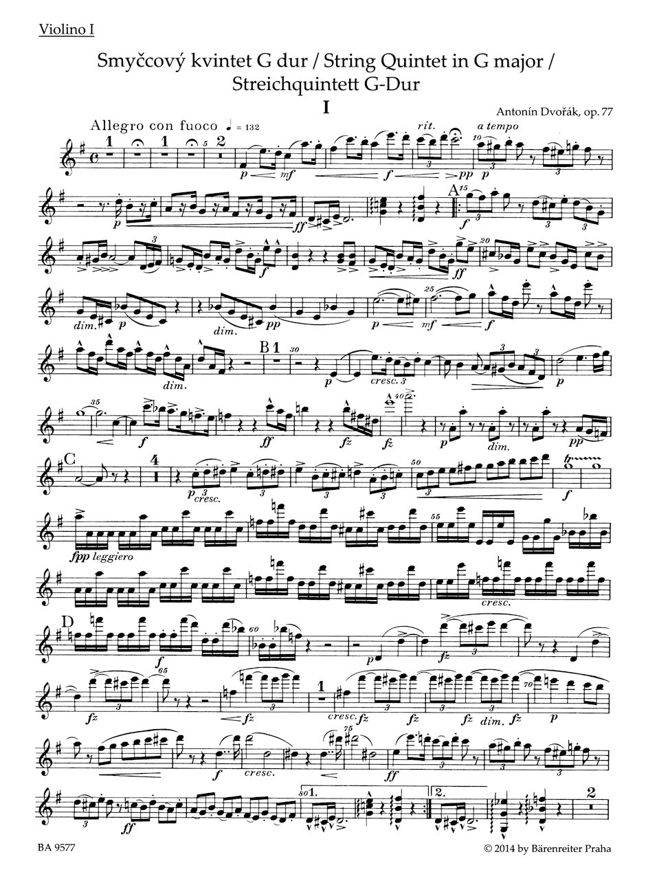 Dvořák: String Quintet in G Major, Op. 77