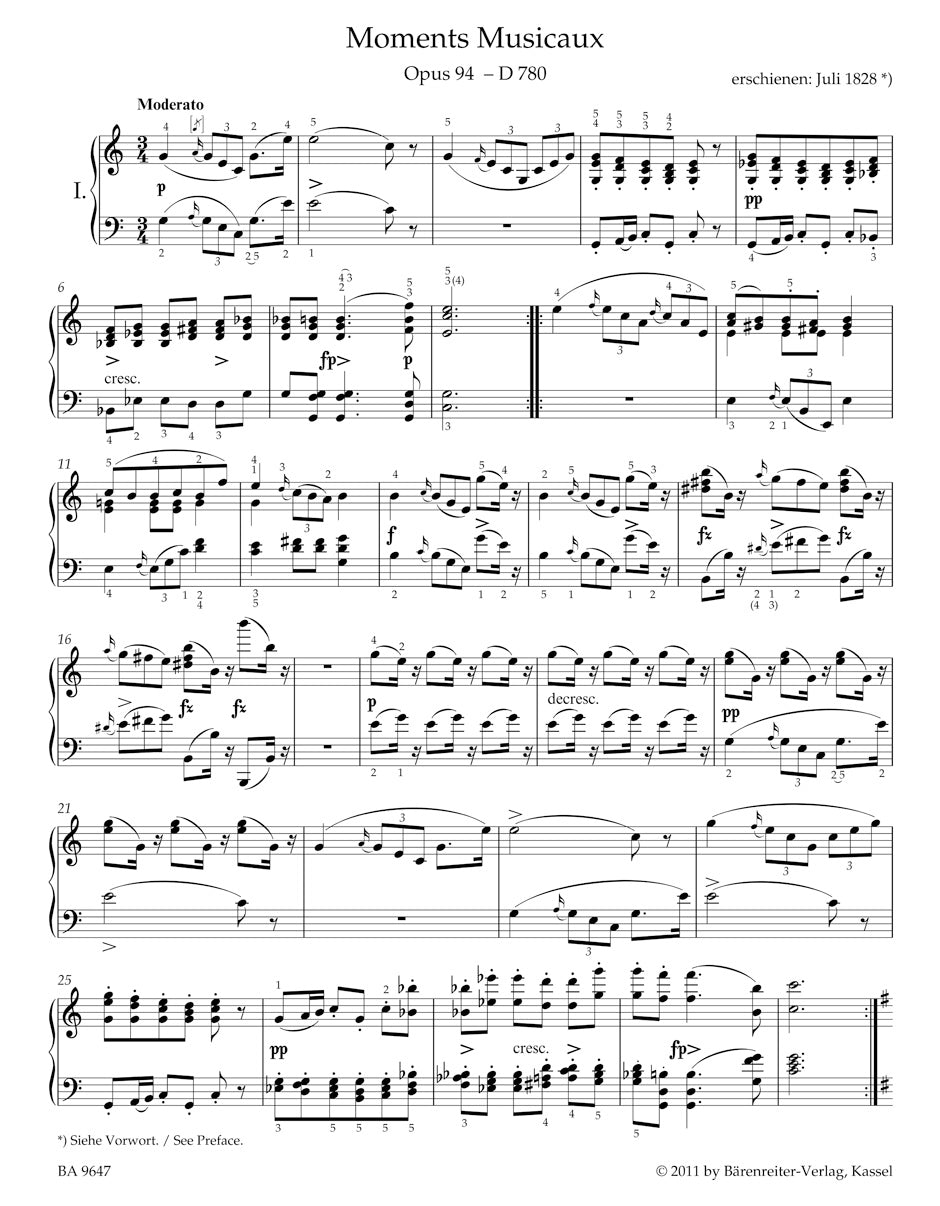 Schubert: Moments Musicaux, D 780, Op. 94