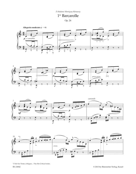 Fauré: Barcarolles