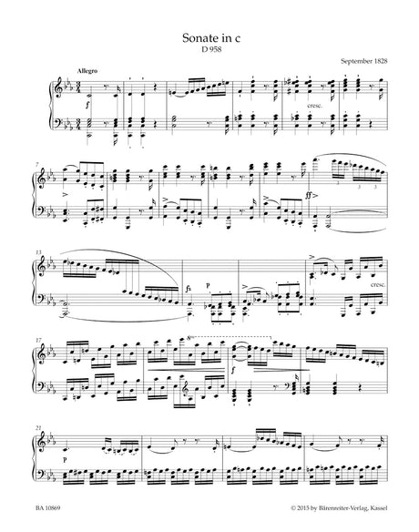 Schubert: Piano Sonata in C Minor, D 958