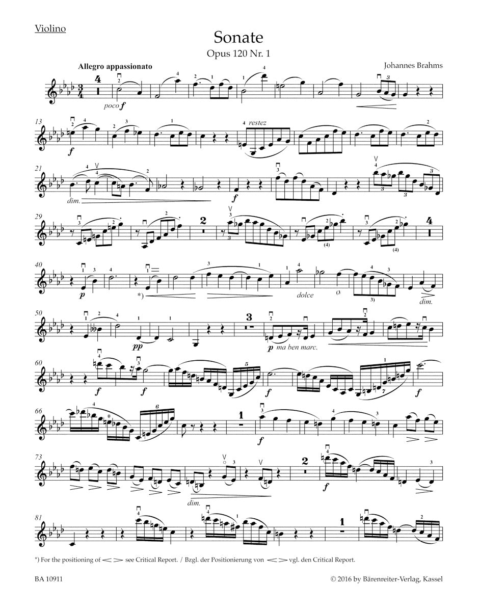 Brahms: Sonatas, Op. 120 (violin version)
