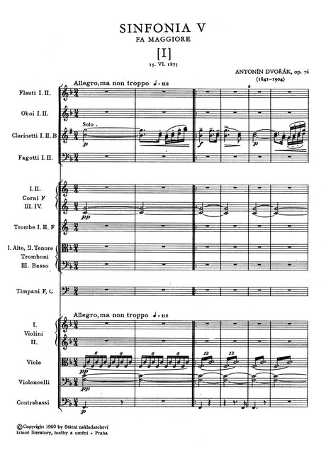 Dvořák: Symphony No. 5 in F Major, Op. 76