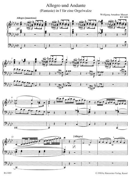 Mozart: Works for Organ