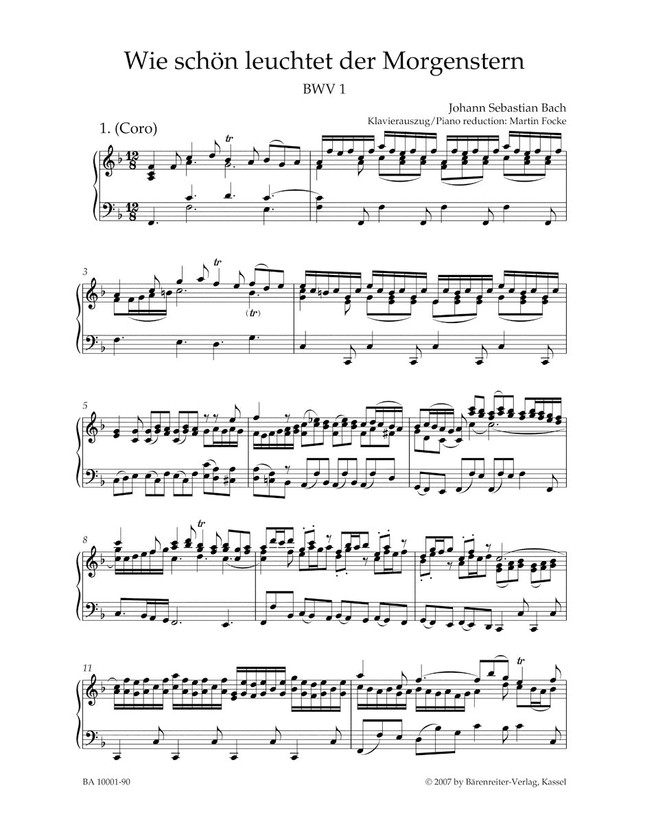Bach: Wie schön leuchtet der Morgenstern, BWV 1