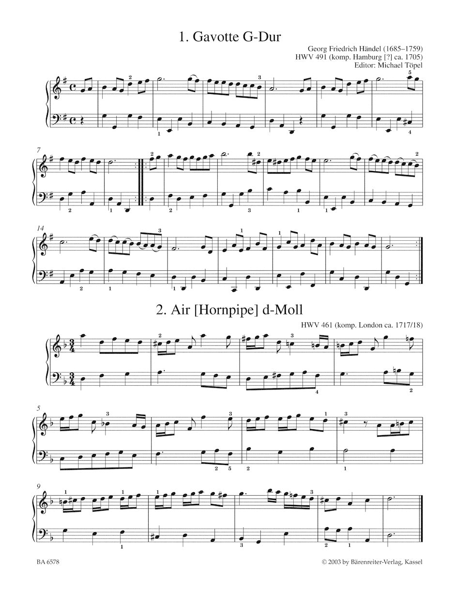 Barenreiter　Piano　US　Dances　Easy　and　Pieces　Handel:　–