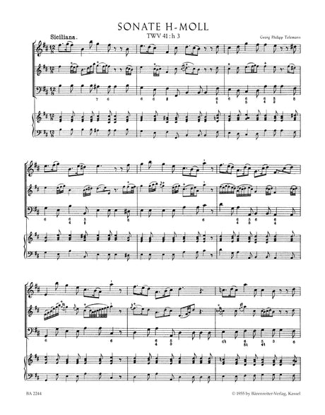 Telemann: Methodical Sonatas - Volume 4 (TWV 41:h3 and 41:c3)