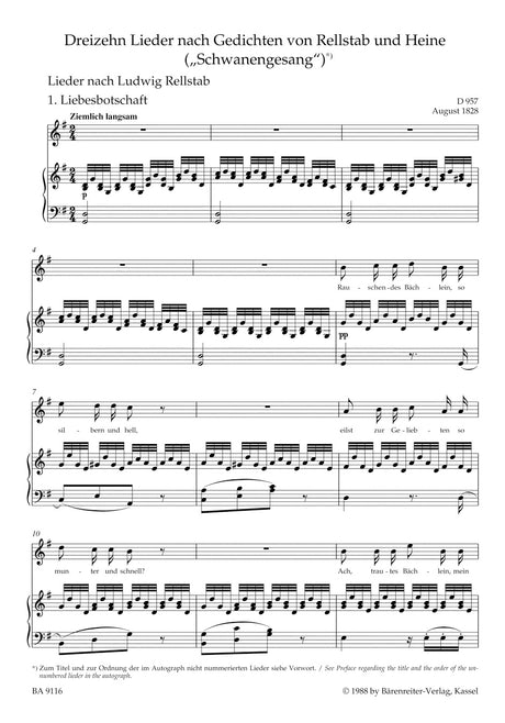 Schubert: Schwanengesang, D 957